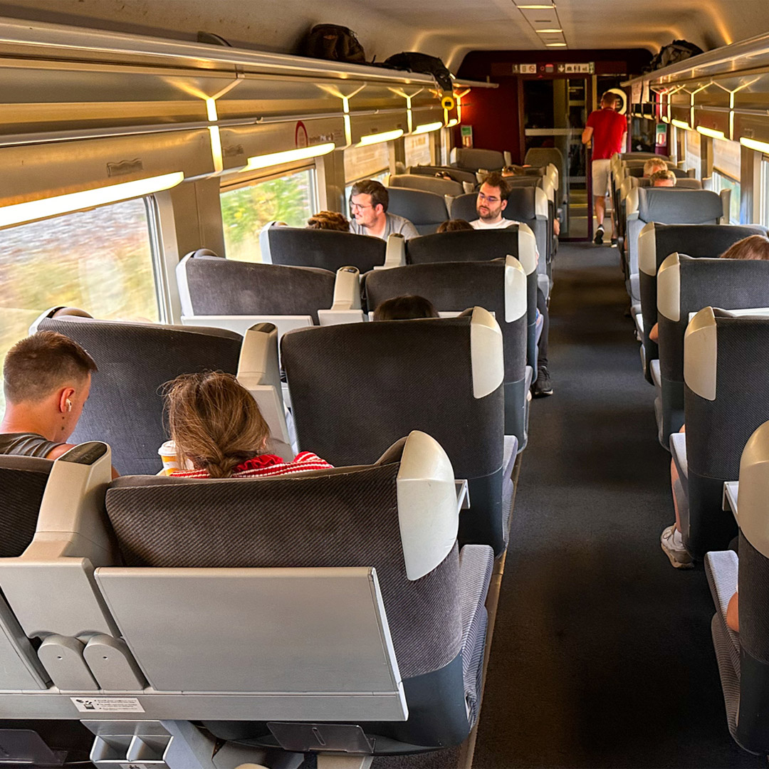 Trem na Europa: primeira classe