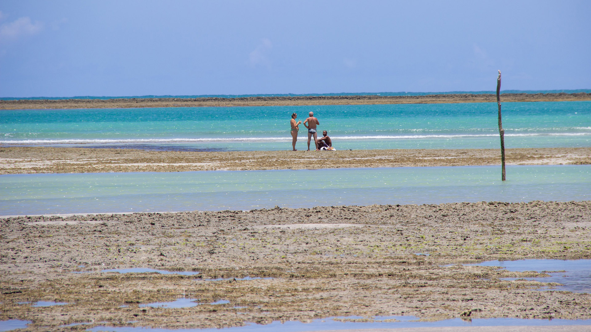 Praia do Toque na maré baixa da lua cheia ou nova